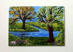 Buy Original ACEO Miniature Painting:  Trees By The River  By Judith Rowe • 6.30£