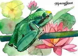 Buy ACEO Limited Edition FROG Cute Animal Art Print Of A Watercolor Nature Lovers • 4.98£