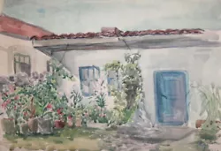 Buy Vintage Watercolor Painting Impressionist City Scene • 59.21£