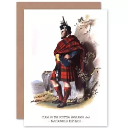Buy Painting Book Clans Scottish 1845 Macdonald Keppach Blank Greeting Card • 4.42£