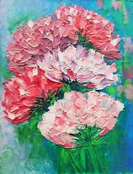 Buy Rose Oil Painting Original,Impasto Style,Abstract Pink Red Flower,No Frame 11x8  • 37.21£