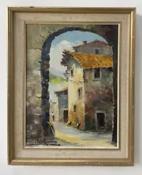 Buy Original Mid Century Modernist Cityscape Oil On Canvas Painting, Signed • 2.20£