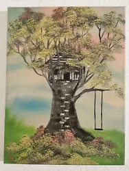 Buy Oil Painting 30x40 Cm, Tree House Idyll By Art Bob Ross • 45.05£