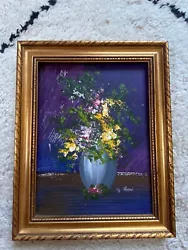 Buy VINTAGE FLORAL STILL LIFE OIL PAINTING ON BOARD Signed By G Rossi FRAMED • 34.99£