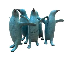 Buy LOET VANDERVEEN  Bronze ‘ Penguin Small Group’ Sculpture Limited 12/1250 Signed • 1,610.29£