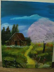 Buy 11x14 Acrylic Painting Medow Cabin By Local Amateur Artist • 8.27£