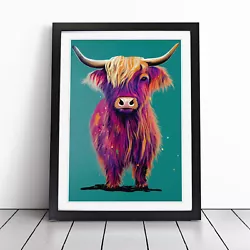 Buy Colourful Highland Cow No.1 Wall Art Print Framed Canvas Picture Poster Decor • 24.95£