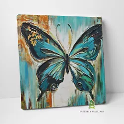 Buy Blue Butterfly Canvas Art Oil Painting Framed Wall Art Print Picture Decor--D871 • 8.15£