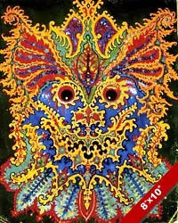 Buy Psychedelic Colorful Louis Wain Painting Wild Cat Design Art Real Canvas Print  • 14.21£