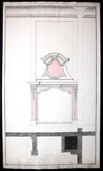 Buy 18th Century Design Fireplace Fireplace Overmantle Drawing Drawing German School • 654.17£