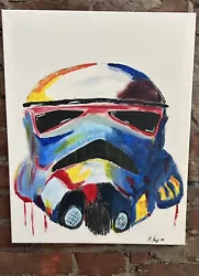 Buy Star Wars Custom Original Painting Storm Trooper Canvas 16” X 20” • 57.87£