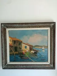 Buy Early 20th Century Mediterranean Fishing Boats Oil On Canvas By Roberval • 175£
