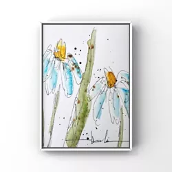 Buy Daisies Art Watercolor Painting Original Floral Art Daisy Wildflowers Painting • 20.72£