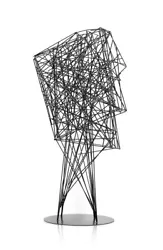 Buy Modern Abstract Steel Plastic Sculpture Matte Black. Handmade. Height 80 Cm. • 359.66£
