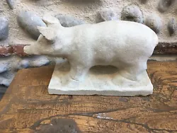 Buy Beautiful Sculpture Pig Soft Stone Carved 1970 Animal Animals Identifiable • 130.64£