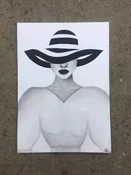 Buy Lady In Black And White Canvas Art • 20£