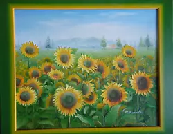 Buy Sunflowers In A Continental Landscape Italy? Charles Benolt Original Modern Oil • 86£