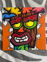 Buy Crash Bandicoot - Aku Aku Mask Hand Painted Canvas Panel • 20£