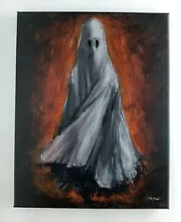 Buy Original Ghost Painting 11x14 Thayer Art OOAK Stretched Canvas Halloween Decor  • 62.74£