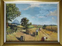 Buy Harvest Time In Cheshire, Original Oil By Joy Altaras 1997.  Northern Art. Lowry • 170£