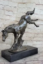 Buy Home Lucky Art Deco Sculpture Bronze Marble Horse Head Statue Hand Made Statue • 378.42£