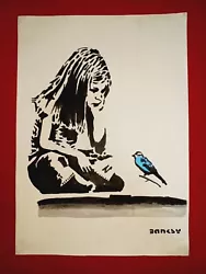 Buy Banksy Painting On Paper  Handmade  Signed And Stamped Mixed Media • 91.32£