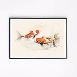 Buy Japanese Koi Fish Watercolour Painting Illustration 7x5 Wall Decor Art Print  • 3.95£