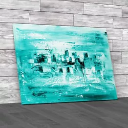 Buy Vibrant Abstract City Paintings Captivating And Teal Canvas Print Large Picture • 21.95£