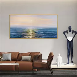 Buy Canvas Scenery Oil Painting Seascape Sunrise 120cm Hand-painted Unframed • 38.88£