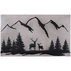 Buy Deer Scene Kitchen Backsplash Tile 18 X30  Gray&Black • 419.15£