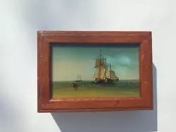 Buy Little Wood Box With Seascape Painting On Glass  • 14.99£