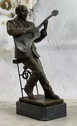 Buy Signed Original Dwight Black Guitar Player Brass Sculpture Figure Decor • 103.90£