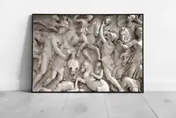 Buy Ancient Roman Bas Relief Sculpture Museum Of Vatican Rome Italy Wall Art Print • 14.71£