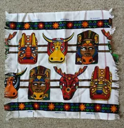 Buy VTG Perfecta S.A. Dońa Maria Indigenous Fabric Wall Table Folk Art Fringed Cloth • 41.34£