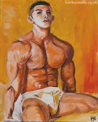 Buy Original Homo Erotic Male Nude Painting, Acrylic On Canvas Board -Gay Lgbt Pride • 220£