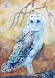 Buy Owl Watercolour Painting Original Print  Monica LaTanya • 2.50£