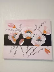 Buy Acrylic Painting Pink Flowers On A 4canvas  • 5£