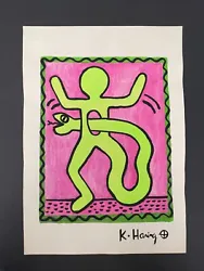 Buy Keith Haring Signed Abstract Painting On Paper - Snake  11.75” X 8.25” • 393.59£