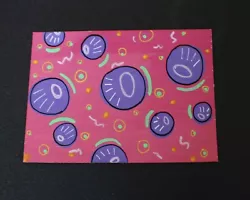 Buy Pink Retros 80s Abstract Original ACEO Art Card Mixed Media Mini Artwork • 2.49£