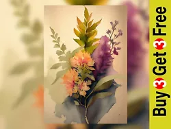 Buy Flowers In Vase Painting Print - Serene Watercolors, 5 X7  On Matte Paper • 4.99£