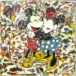 Buy Rare Large Original Signed Mr. Brainwash 'Mickey & Minnie' Mixed Media On Canvas • 35,521.17£
