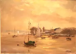 Buy Irish Artist Gilbert Wiper B;1936 Harbour Scene Signed / Framed Oil Painting • 75£