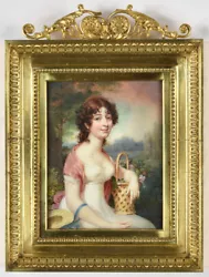 Buy François Huët-Villiers  Lady With Flower Basket , Outstanding Large Miniature • 10,896.96£