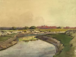 Buy C.A. Hannaford RBA - Mid 20th Century Watercolour, River Scene • 24£