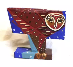 Buy Owl Sculpture Painted Wooden Construction Hand Made Unique Piece Interior Design • 42£