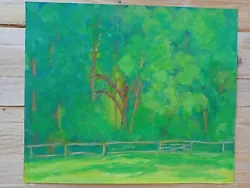 Buy Original Gouache Bold Tree Woods Forest Bright Colourful Green Frank K Owen • 8£