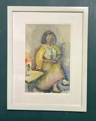 Buy Original Modernist Watercolour Painting Portrait Of A Lady, Signed • 0.99£