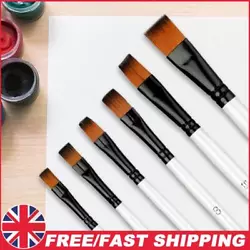 Buy 6pcs Nylon Hair Brushes Professional DIY Set For Acrylic Painting (Flat Front) • 5.51£