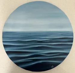 Buy Original Seascape Oil Painting On A Round Canvas 30cm. Waves Ocean Sea • 65£