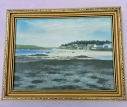 Buy Watercolour Rock From Porthilly Beach Cornwall,artist Daniel Canvas Signed • 19£